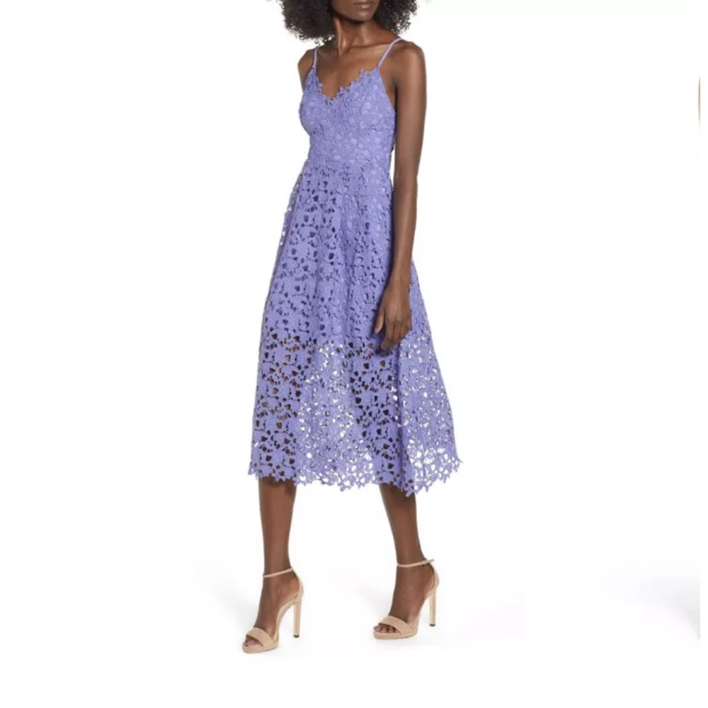 ASTR Lace Midi Dress - Purple